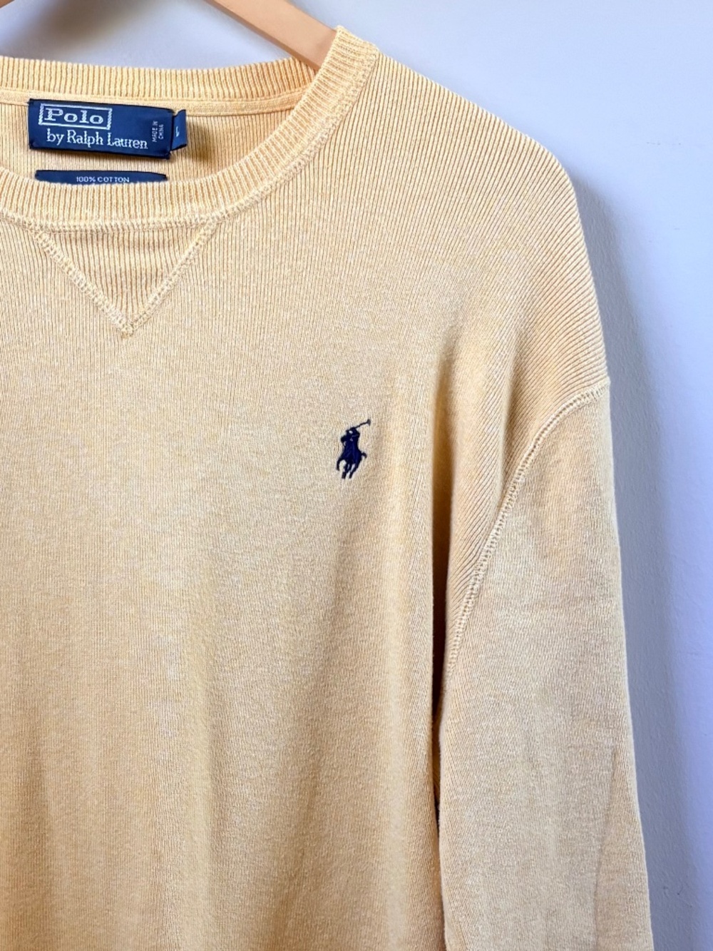 Polo Ralph Lauren Soft Yellow Crewneck Sweater L